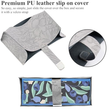 Leather Cover for Disposable Paper Hand Towel Box, Compatible with Kleenex Paper Hand Towel(1-Carved Grey) - color: 1-carved Grey