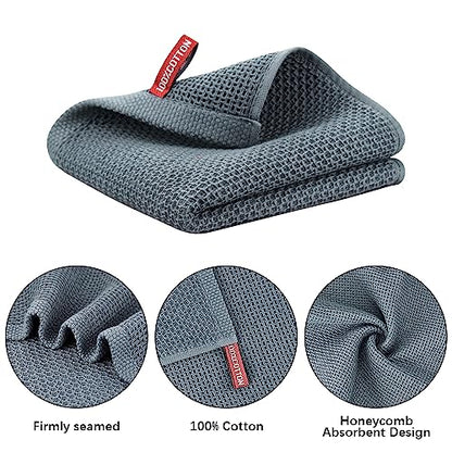 Nialnant 6 Pack Kitchen Towels,Large 100% Cotton Kitchen Hand Towels,Dish Towels for Drying Dishes 13x28 Inches,Dark Gray - color: Dark Gray, size: 13 x 28 - 6 Pack