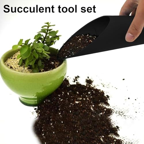 Succulent Tools Kit – Mini Plant Transplanting Tools Set for Succulents, Cactus, Bonsai & Indoor Plants, Includes Repotting Mat, Pots, Gardening Tools with Storage Case (29)