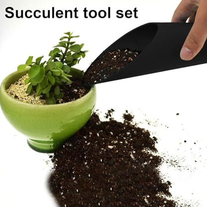 Succulent Tools Kit – Mini Plant Transplanting Tools Set for Succulents, Cactus, Bonsai & Indoor Plants, Includes Repotting Mat, Pots, Gardening Tools with Storage Case (29)