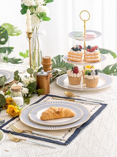 CwlwGO-10 Inch Bone China Salad Plates Sets of 4 Modern Elegant Round Dishes Dessert Plate Set Dinnerware Dish Serving Plates for Kitchen, Not Suitable for Microwave. - size: 10