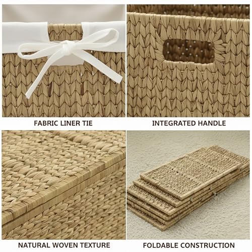 30 in Wicker Storage Trunk with Lid, Removable Liner, Natural | Handwoven Organizer with Metal Hinges That Doubles as a Toy Chest and Large Blanket Keeper