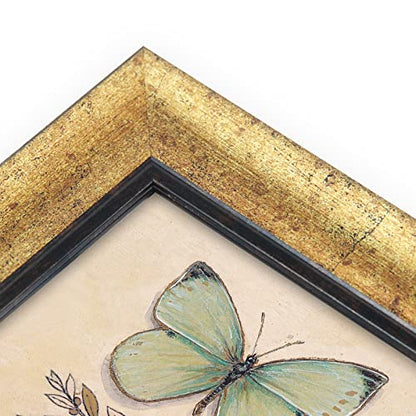 XUANLUO 5x5 Picture Frames Set of 4 Rustic Retro Photo Frame with HD Plastic Cover for Wall Mount and Tabletop Display Family Friends Wedding Gift - color: Gold-4pcs, size: 5 x 5 inch
