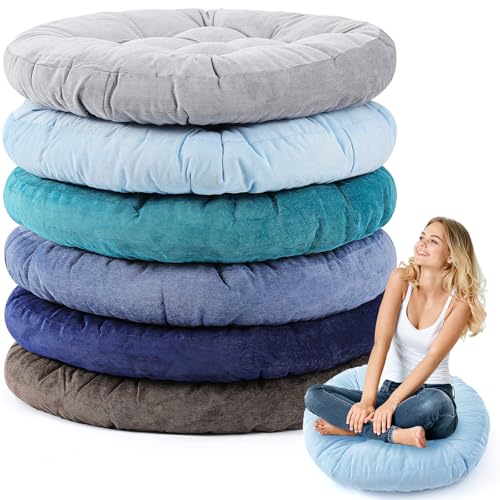 Jerify Dark Colors 6 Pcs Large Floor Pillow Cushion,Round 22 x 22 | Round Square Flexible Seating Floor Meditation Pillow for Classroom Adult Picnic Party Learning Daycare School Reading Corner - color: Dark Colors, size: Round 22 x 22