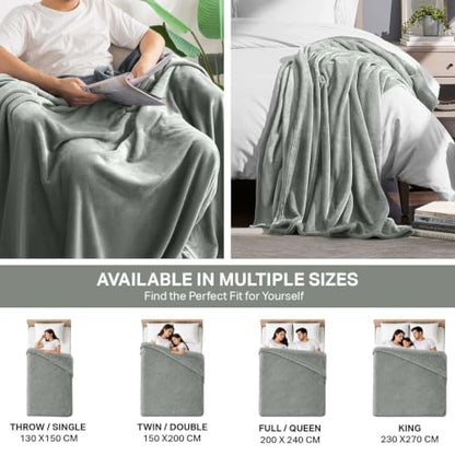 MOONLIGHT20015 Fleece Throw Blanket Super Soft Cozy for Couch, Sofa and Camping Lightweight 400 GSM Luxury Fluffy Microfiber Bed Blankets 50 x 60 Inches (Throw/Travel, Silver) - color: Silver, size: Throw