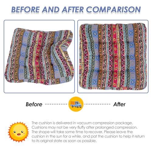 Meditation Floor Pillow, Bohemian Meditation Cushion Meditation Mat, Large Pillows Seating for Adults, Tufted Corduroy Floor Cushion Indian Floor Pillows for Tatami Living Room