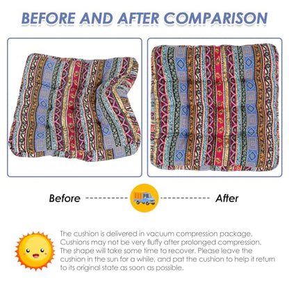 Meditation Floor Pillow, Bohemian Meditation Cushion Meditation Mat, Large Pillows Seating for Adults, Tufted Corduroy Floor Cushion Indian Floor Pillows for Tatami Living Room