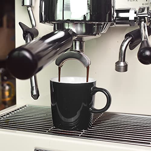 homEdge Mini Porcelain Espresso Cup, 4 Ounces / 120 ml Tiny Ceramic Coffee Mugs Demitasse for Espresso, Tea- Set of 6, Black - color: Black