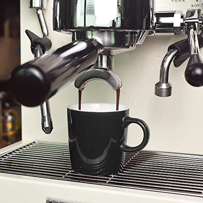 homEdge Mini Porcelain Espresso Cup, 4 Ounces / 120 ml Tiny Ceramic Coffee Mugs Demitasse for Espresso, Tea- Set of 6, Black - color: Black