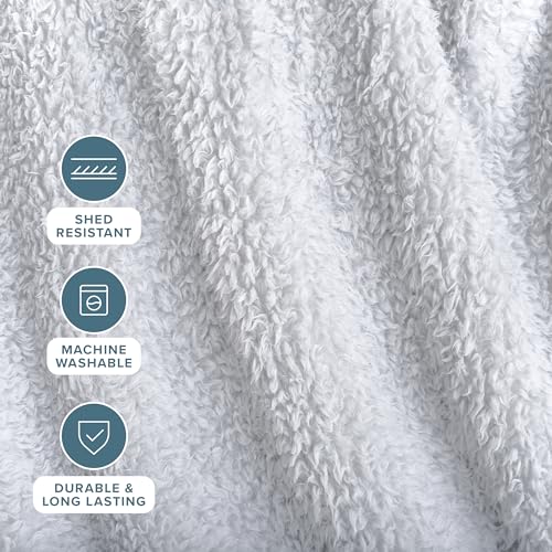 Bare Home Faux Shearling Blanket - Full/Queen Size - Blanket for Bed, Sofa, Couch, Camping, Travel, and Gifts - Warm & Lightweight - Fluffy & Soft (Full/Queen, Solid White) - color: 01 - Solid White, size: Full/Queen