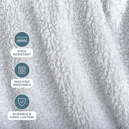 Bare Home Faux Shearling Blanket - Full/Queen Size - Blanket for Bed, Sofa, Couch, Camping, Travel, and Gifts - Warm & Lightweight - Fluffy & Soft (Full/Queen, Solid White) - color: 01 - Solid White, size: Full/Queen