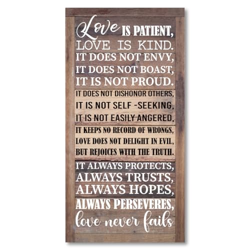 Love is Patient Love is Kind Wall Art, 1 Corinthians 13 Walls Arts, God Wall Decor, Bible Quotes Walls Decor, Christian Gift - color: Christian12