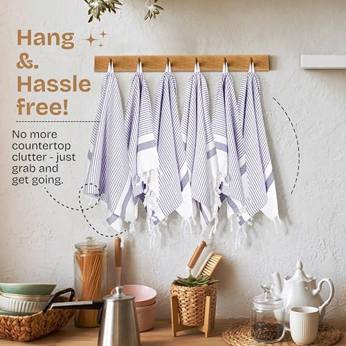 Indigo Blue Turkish Kitchen Towels 16x26 Inch, 3 Pack, 100% Cotton, Soft, Absorbent, Fast Dry, Machine Washable, Dish Towel with Tassels for Drying Dishes, Cleaning, Everyday Use - color: Indigo Blue, style: 3 Pack