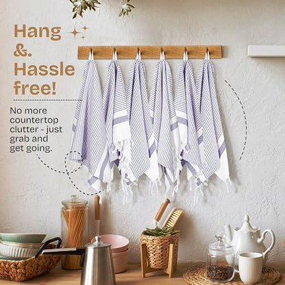 Indigo Blue Turkish Kitchen Towels 16x26 Inch, 3 Pack, 100% Cotton, Soft, Absorbent, Fast Dry, Machine Washable, Dish Towel with Tassels for Drying Dishes, Cleaning, Everyday Use - color: Indigo Blue, style: 3 Pack