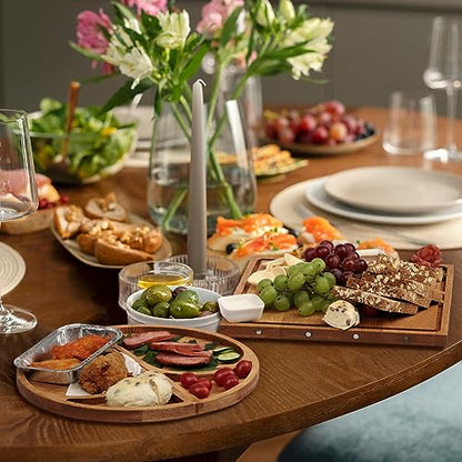 Premium Solid Wood Charcuterie Board Gift Set - Extra Large Magnetic Cheese Board Wooden Tray Serving Platter Housewarming, Christmas, and Valentine's Gifts