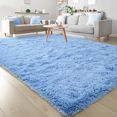 Keeko Fluffy Area Rugs 3x5,Washable Shag Rug for Bedroom Girls Room-Blue | Cute Shag Kids Rugs Nursery Living Room Indoor Fuzzy Bedside Rug Ultra Soft Furry Carpet for Teen Baby Dorm Decor - color: Cobalt Blue, size: 3' x 5' (Rectangular)