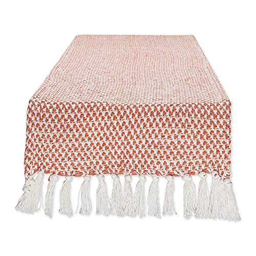 DII Woven Basics Collection 100% Cotton Knit Table Runner, 15x108, Spice - color: Spice, size: 15x108"