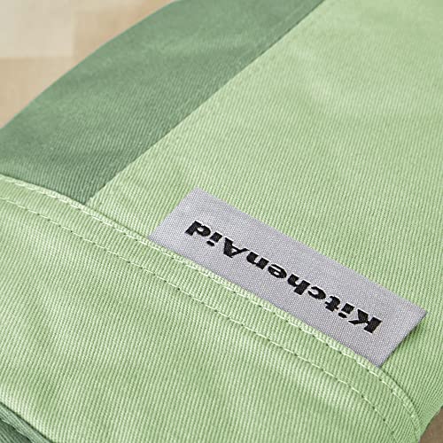 KitchenAid Beacon Two-Tone Non-Slip Mini Oven Mitt Set, Pistachio/Graphite Green, 5.5"x8", 2 Piece - color: Pistachio/Graphite Green