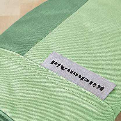 KitchenAid Beacon Two-Tone Non-Slip Mini Oven Mitt Set, Pistachio/Graphite Green, 5.5"x8", 2 Piece - color: Pistachio/Graphite Green