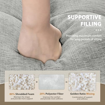 downluxe Indoor Bench Cushion for Indoor Furniture, Non-Slip Tufted Overstuffed Textured Foam Bench Seat Cushion, 36" X 14" X 4", Light Grey, 1 Pack