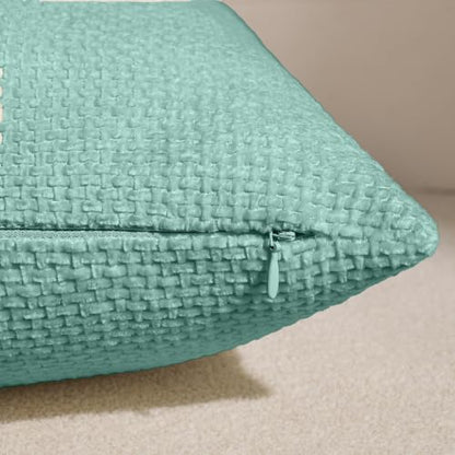 Textured Chenille Pillow Covers 20x20, Pack of 4, Light Brown | Thick Textured Chenille with Hidden Zipper - color: Blue, size: 20" x 20" (Pack of 4)