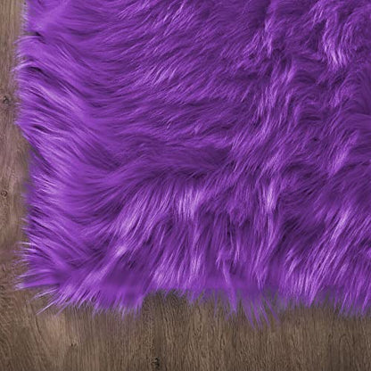 Latepis Small Furry 2x3 Purple Faux Fur Rug Fluffy Rugs Washable Shag AccentPlush Soft Rug for Bedroom Chair Seat Covers Throw Rugs Rectangle - color: Purple, size: 2' x 3' (Rectangular)