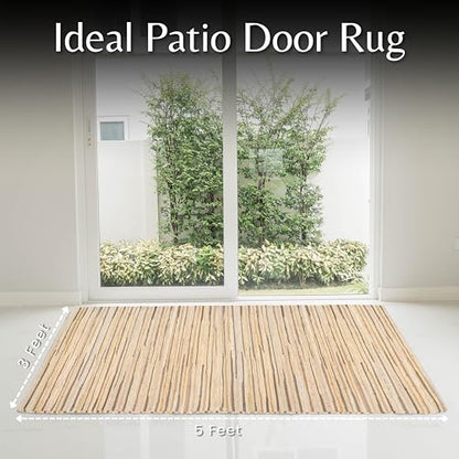 Chindi Area Rug 3x5 Feet - Beige | Farmhouse Cotton Rag Rugs for Living Room, Easy Clean Braided Boho Carpet - color: Beige, size: 3 x 5 feet