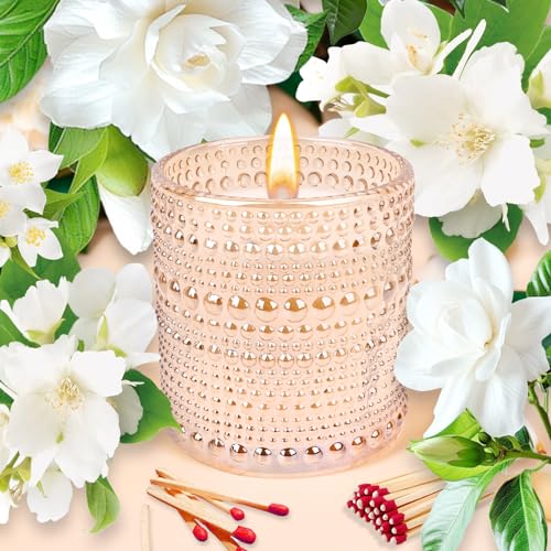 Gardenia Scented Candle, Candles for Home Scented, Gardenia Candle, Luxury Jar Candle for Women, Candles Gifts for Women, 6 oz 40 Hours