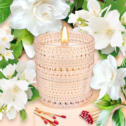 Gardenia Scented Candle, Candles for Home Scented, Gardenia Candle, Luxury Jar Candle for Women, Candles Gifts for Women, 6 oz 40 Hours
