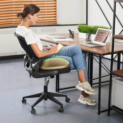 Benazcap Large Seat Cushion for Office Chair, Beige | Memory Foam - color: Yellow