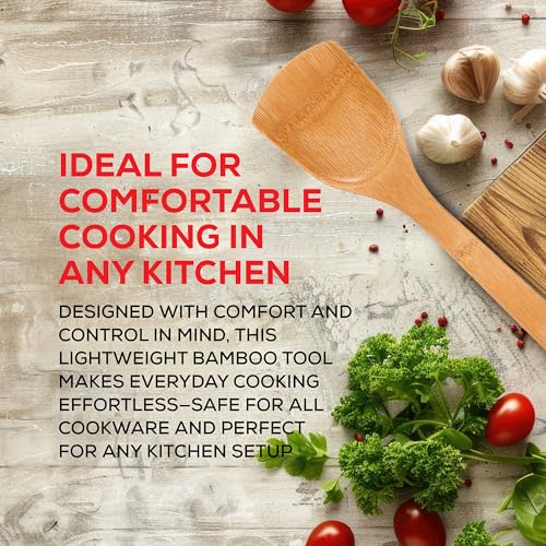 Helen’s Asian Kitchen Natural Bamboo Stir Fry Spatula and Wok Tool, 13.5-Inch - size: 13-Inch, Solid Wok Tool