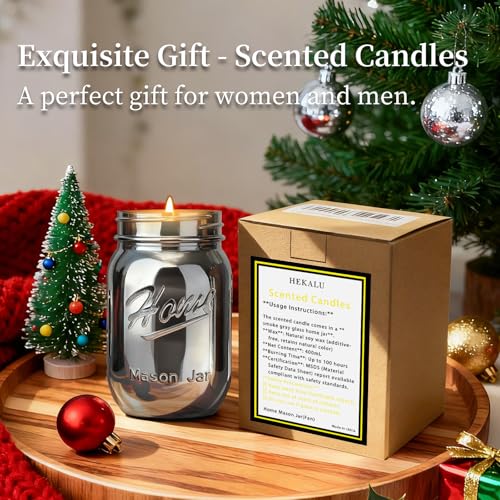 Scented Candle Smoke Gray Sands Scented, Classic 22oz Large Jar Single Wick Candle, Over 110 Hours of Burn Time, Perfect for Creating Relaxing Atmosphere (Sage and Sea Salt)