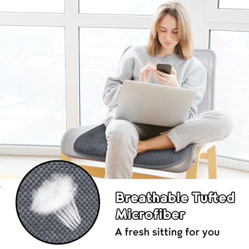 Grey Foam Seat Cushions Kitchen Chairs Pads for Dining Chairs Non Slip Office Seat Cushions Washable U Shaped Soft Thick Large Metal Wooden Chair Cushions,17" x 15" | Grey 17x15 U Shaped Washable Soft Thick Memory Foam Large Office Metal Wooden Outdoor Pa