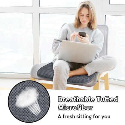 Grey Foam Seat Cushions Kitchen Chairs Pads for Dining Chairs Non Slip Office Seat Cushions Washable U Shaped Soft Thick Large Metal Wooden Chair Cushions,17" x 15" | Grey 17x15 U Shaped Washable Soft Thick Memory Foam Large Office Metal Wooden Outdoor Pa