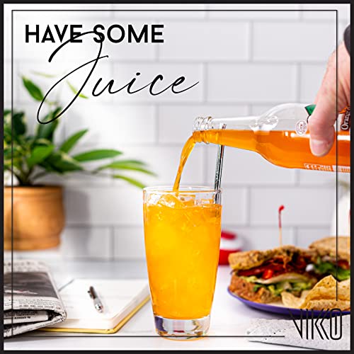 Vikko 16.4 Ounce Water Tumblers | Large All Purpose Drinking Glasses – Thick and Durable Construction – Beautiful Design – Heavy Base – Dishwasher Safe– Set of Six Tall Glass Tumblers