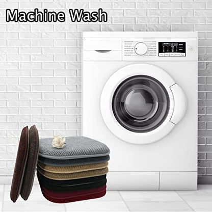Kitchen Chair Cushions for Dining Chairs Thin Non Slip Office Seat Pads | Brown 17x15 U Shaped Washable Soft Thick Memory Foam Large Metal Wooden Outdoor Patio Chair Cushions - color: New Brown