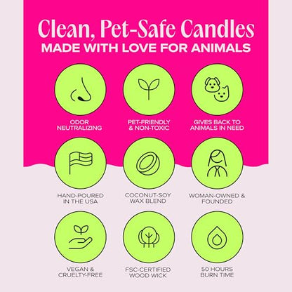 Companion Candles I Love You, I Love You! Pet-Friendly Scented Candle – Sandalwood & Amber Fragrance - Coconut Soy Wax Candle with Wooden Wick, Approx. 50-Hour Burn Time, Made in USA, 11.8 oz - color: I Love You, I Love You
