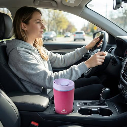12 oz coffee tumbler Insulated coffee mug with lid Slider Insulated Stainless Steel Coffee Tumbler, Travel Mug for Hot and Iced Beverages insulated travel coffee mug (BB pink) - color: BB pink