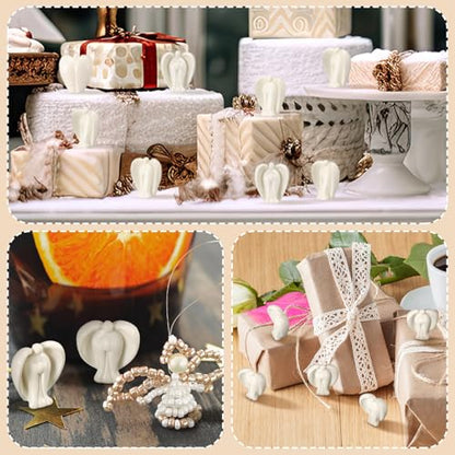 Threehoney 36 Pcs Mini Angel Figurines Miniature Resin Figure Small Angel Figurines for Indoor Outdoor Home Micro Landscape Garden Potted Table Cake Easter Christmas Decor
