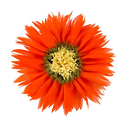 3D Flower Throw Pillow Decorative Daisy Accent Pillows Handmade Cute Round Velvet Floral Cushion with Insert for Couch Bed Chair Car Living Room Bedroom Home Decor 12Inch Vibrant Orange - color: Orange Red