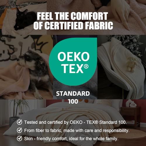 Ailemei Direct Knit Throw Blanket for Bed, Soft Thin Blankets for Sofa, Couch, Camping, Office Chair, Cozy Touch Lightweight Breathable Blanket All Season Use, Cream 50"x70" - color: Cream