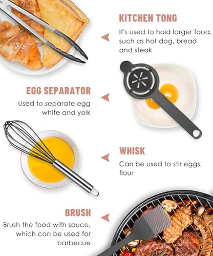 Gray Kitchen Utensils Set-12 Pieces Silicone Cooking Utensils Set | Dishwasher Safe 392°F Heat Resistant Spatula Set Kitchen Utensil Set for Nonstick Cookware,Best Kitchen Tools with Holder - color: Gray
