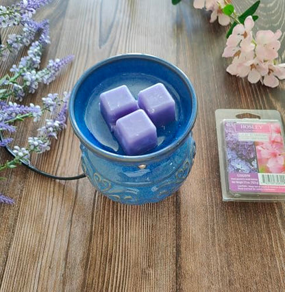 Hosley 5 High Blue Ceramic Electric Warmer. Ideal Gift for Wedding Spa Aromatherapy. Use with Wax Melts Cubes and Fragrance Oils. - color: Blue