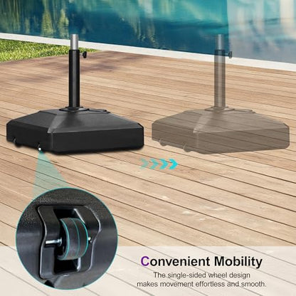 PURPLE LEAF HDML32 115 lbs Patio Market Umbrella Stand Base with Wheels | Convenient Mobility, High Quality HDPE Material, Maintain at least 3 Years, UV Protection, Strong Wind Resistant - size: Standard