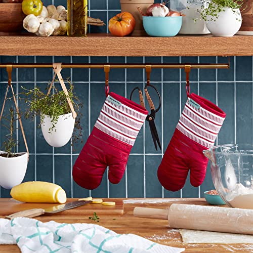 KitchenAid Albany Oven Mitt 2-Pack Set, Passion Red, 7"x13" - color: Passion Red