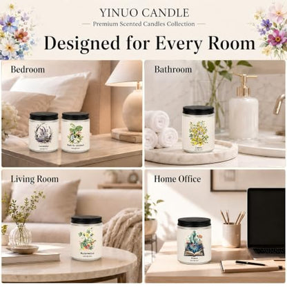 Scented Candles Gift Set for Home - 6 Pack 42oz Soy Candles Non Toxic | 300h Long Lasting Burn Time, Herbal and Fruity Aromatherapy Candles Gift for Women, Brithday, Housewarmings, Holidays