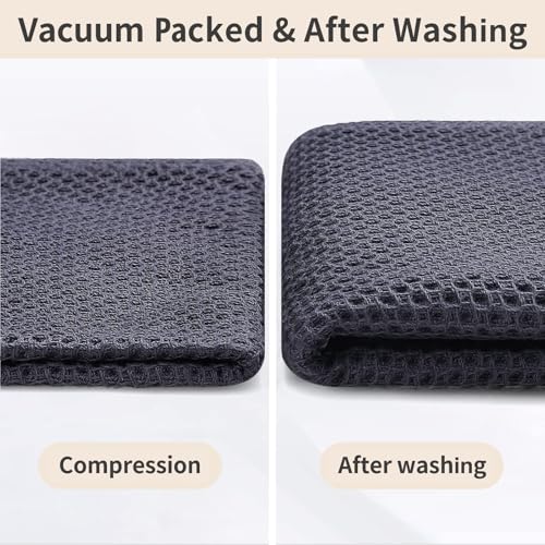 Homaxy 100% Cotton Waffle Weave Kitchen Dish Cloths 10-Pack, Dark Grey | 12 x 12 Inches, Ultra Soft Absorbent Dish Towels, Quick Drying Dish Rags with Hanging Loop - color: Dark Grey, size: 12 x 12 - 10 Pack