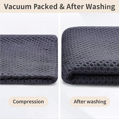 Homaxy 100% Cotton Waffle Weave Kitchen Dish Towels 9-Pack, Dark Grey | 13 x 28 Inches, Ultra Soft Absorbent Dish Towels, Quick Drying Cleaning Towels - color: Dark Grey, size: 13 x 28 - 9 Pack