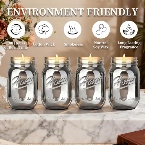 Scented Candle Smoke Gray Sands Scented, Classic 22oz Large Jar Single Wick Candle, Over 110 Hours of Burn Time, Perfect for Creating Relaxing Atmosphere (Sage and Sea Salt)