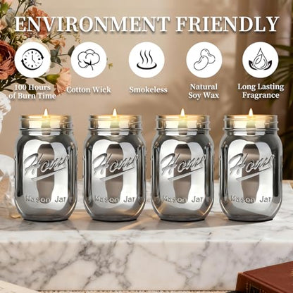 Scented Candle Smoke Gray Sands Scented, Classic 22oz Large Jar Single Wick Candle, Over 110 Hours of Burn Time, Perfect for Creating Relaxing Atmosphere (Sage and Sea Salt)